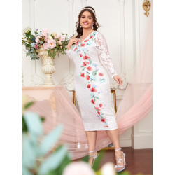 SHEIN Plus Floral Lace Bodycon Dress
