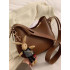 Minimalist Saddle Bag With Cartoon Bag Charm